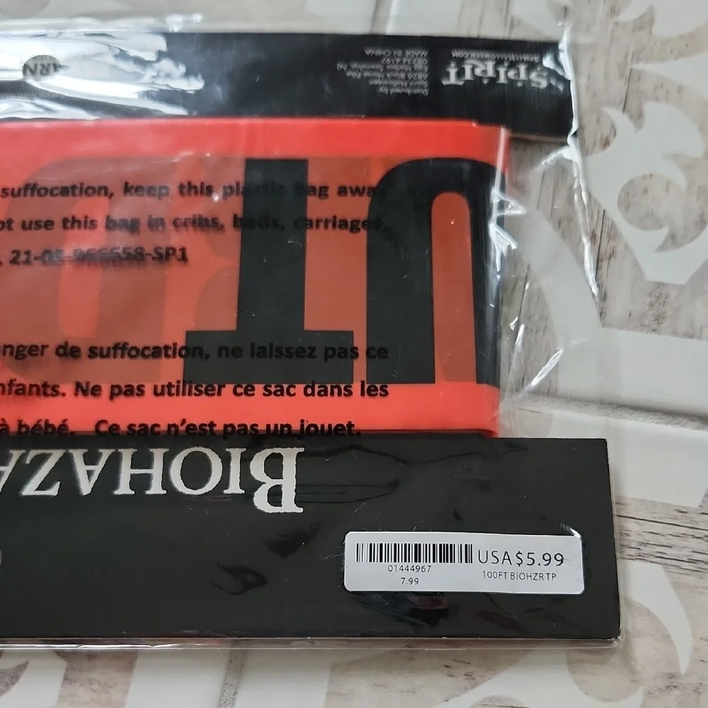 Halloween Decor Bundle - Rusty Attic Light, Bloody Bandage, and Biohazard Tape